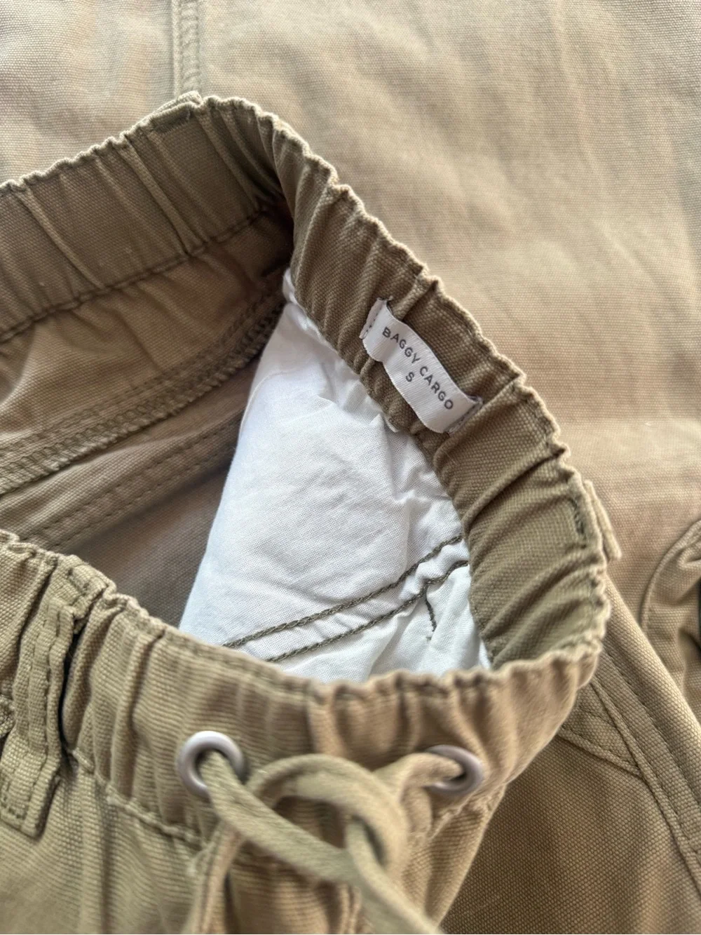 Women’s Olive Green Cargo Pants - Elastic Waist Utility Style